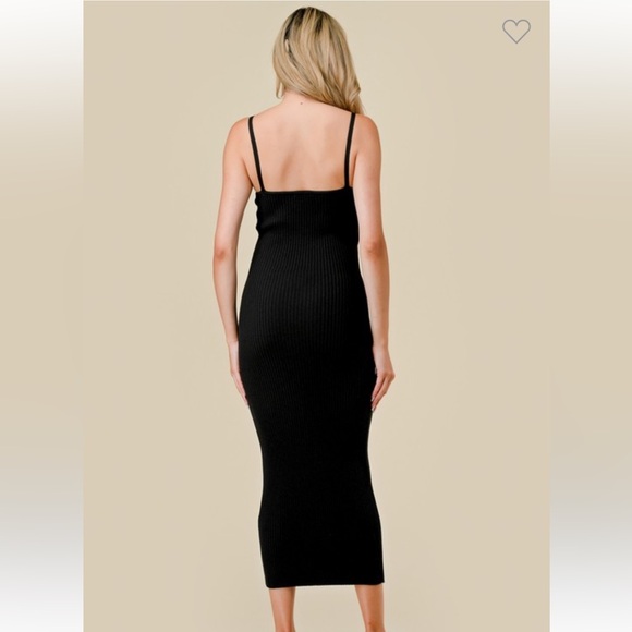 #165 RIB SWEATER CONTRAST DRAWSTRING MIDI DRESS - Picture 3 of 5